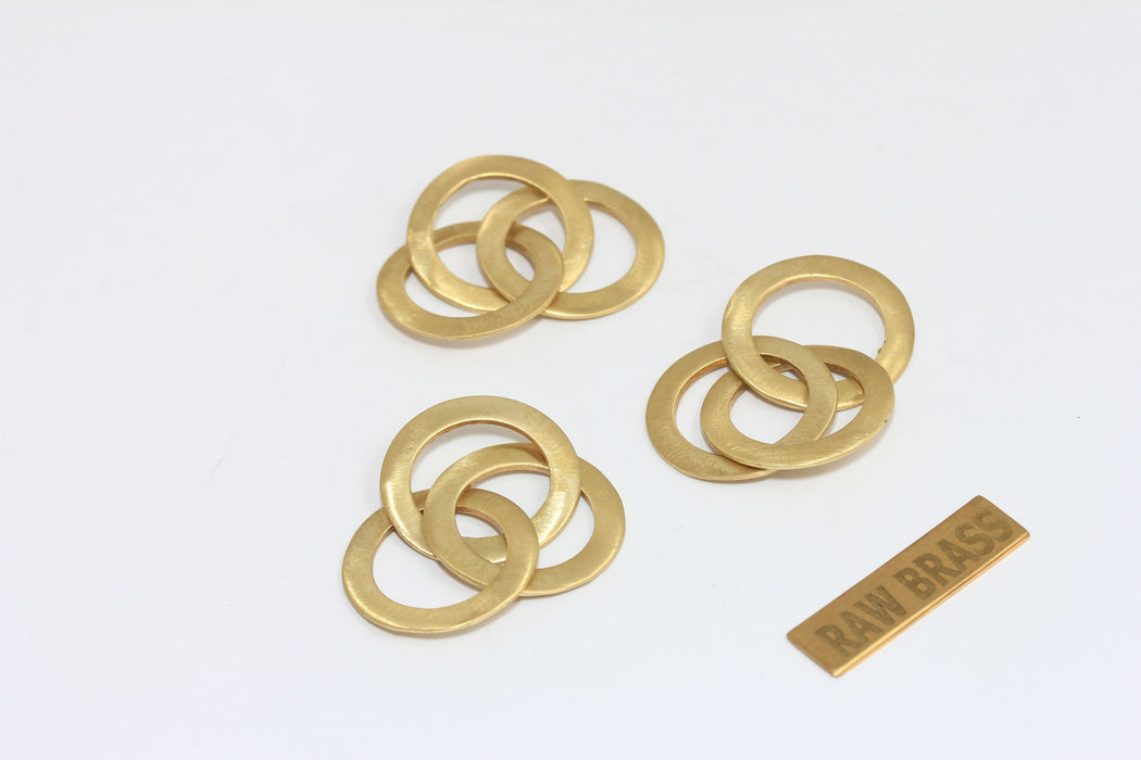 Anello chiuso in ottone grezzo da 18 mm, connettori, connettore circolare, anelli sfaccettati, connettori circolari, BRT113