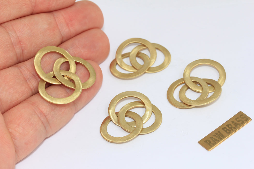 Anello chiuso in ottone grezzo da 18 mm, connettori, connettore circolare, anelli sfaccettati, connettori circolari, BRT113