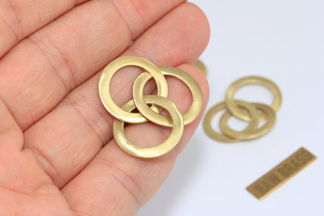 Anello chiuso in ottone grezzo da 18 mm, connettori, connettore circolare, anelli sfaccettati, connettori circolari, BRT113