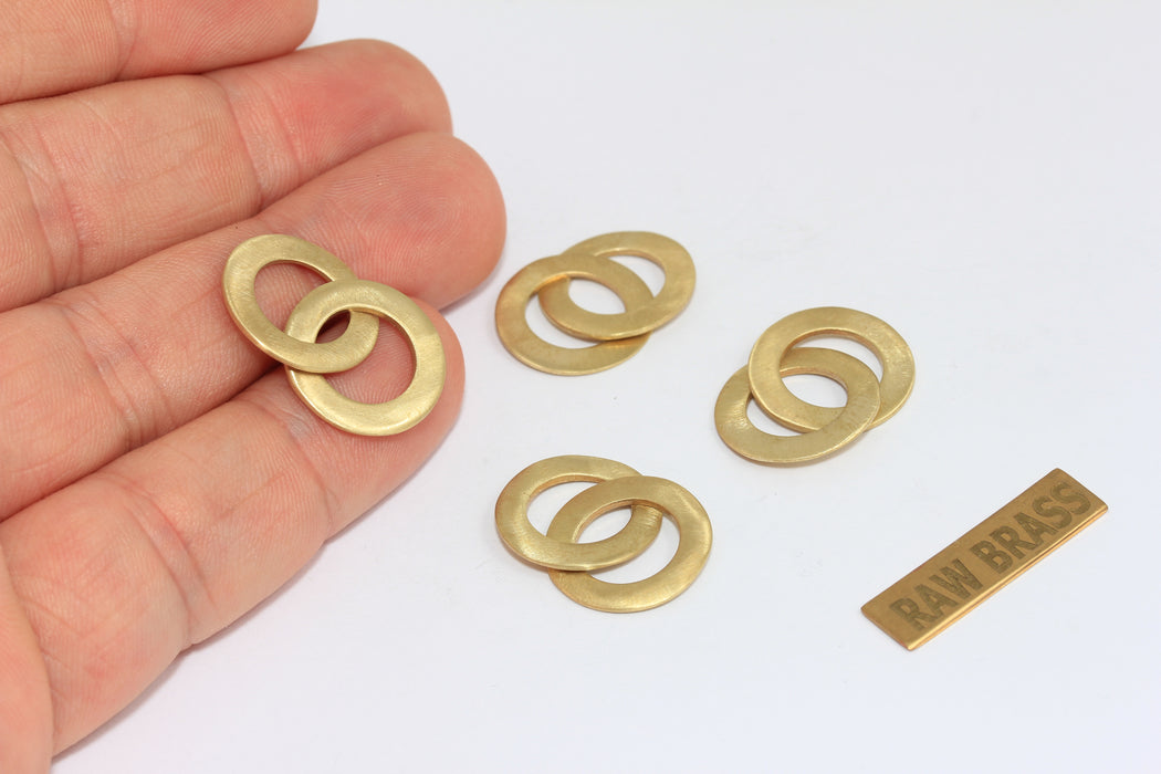 Raw Brass Double Closed Ring Charm, Connector Ring Pendant, Circle Connector, ZRCN855