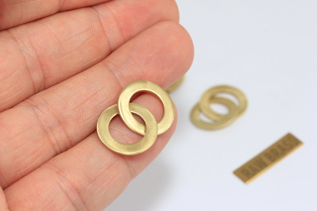 Raw Brass Double Closed Ring Charm, Connector Ring Pendant, Circle Connector, ZRCN855