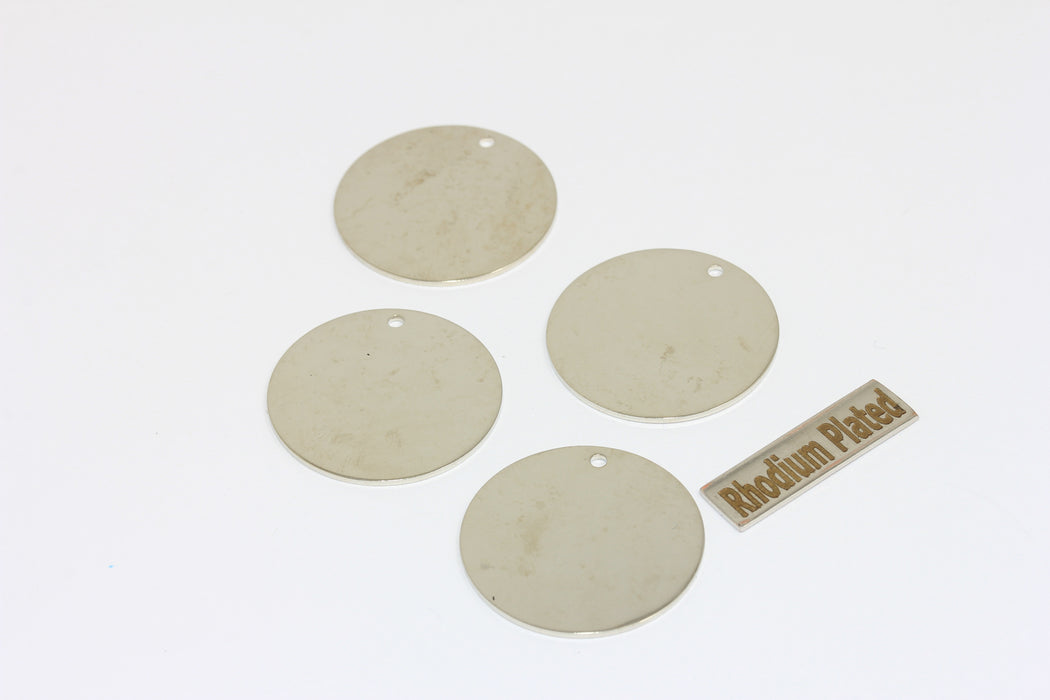 25 mm Rodyum Yuvarlak Charms, Yuvarlak Disk, Kişiselleştirilmiş BRT787