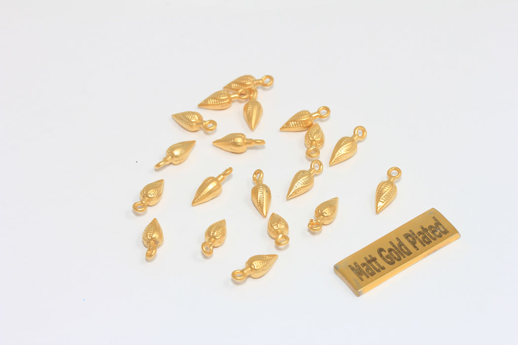 4x12 mm Mat Altın Damla Charms, Mini Damla Charm, Bilezik Boncukları, BRT786