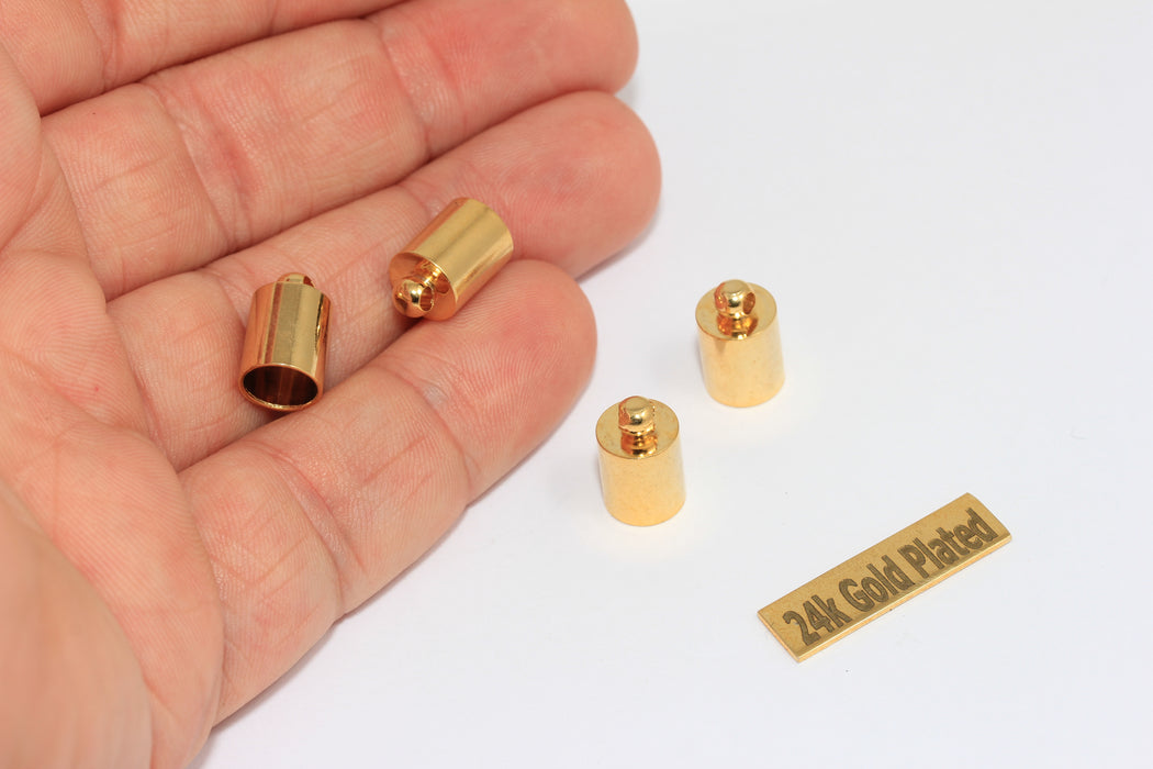 8x11mm 24 Ayar Parlak Altın Uç Kapağı, İç Boyut 7 mm, Uç Kapakları, BRT784