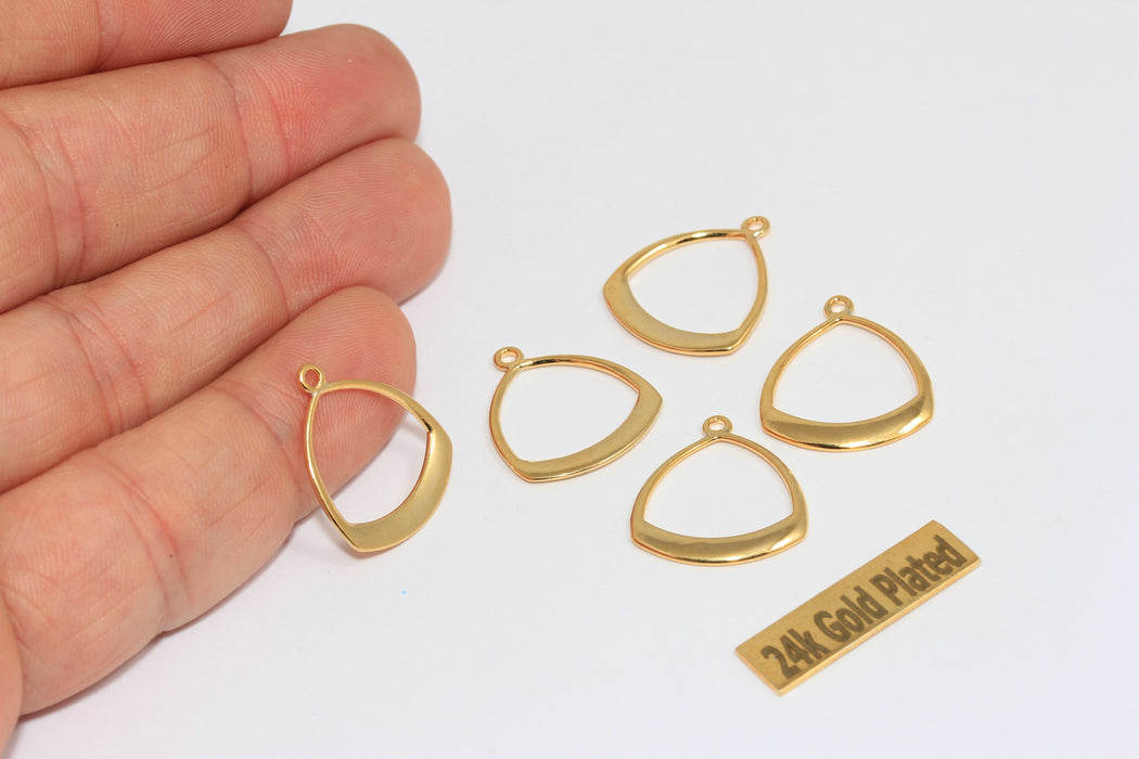 17x20mm 22k Shiny Gold Teardop Earrings, Drop Earring,  BRT816