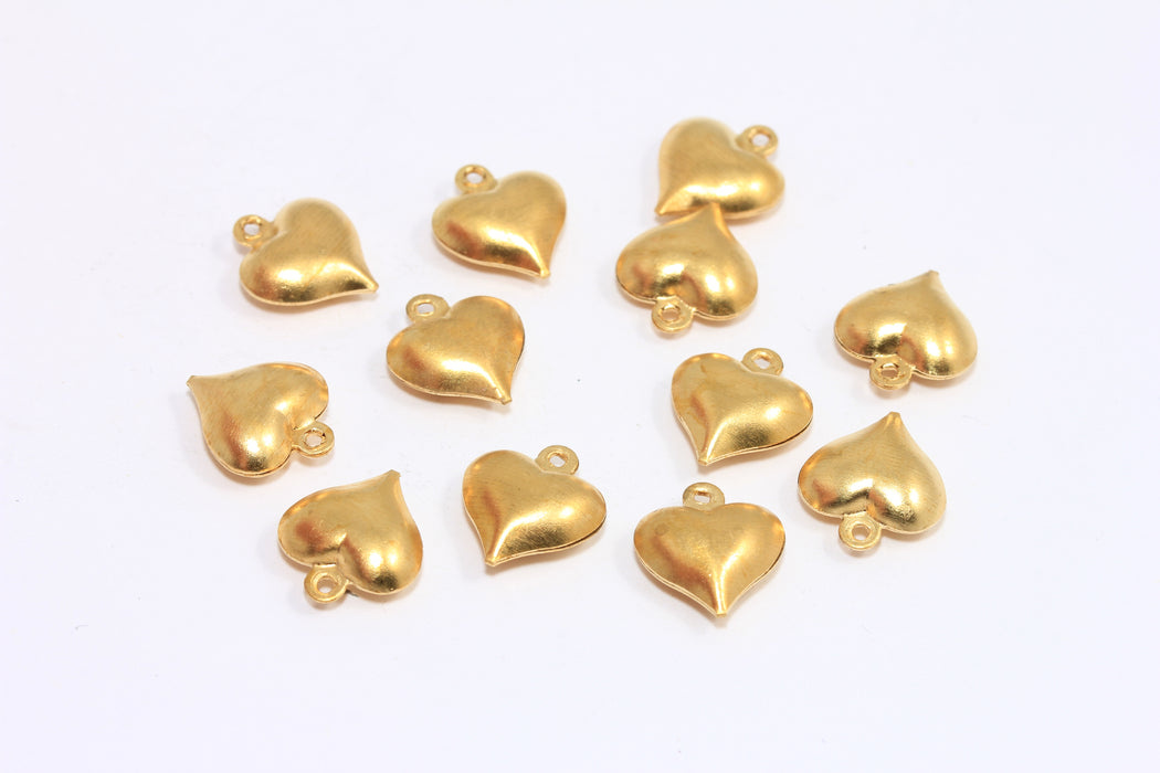 Brass Puffed Heart