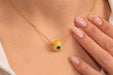 Gold Necklace With Yellow Evil Eye Charm