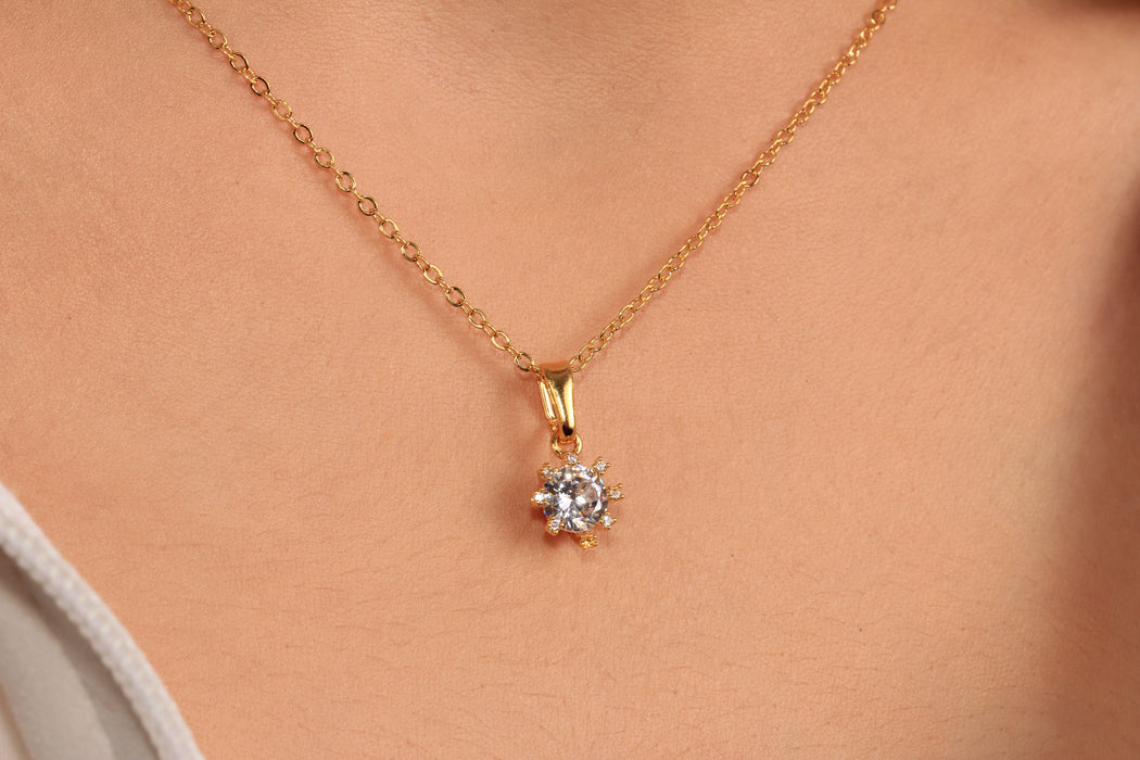 17'' 24 Ayar Parlak Altın Kalp Kolye, Kırmızı Mineli Kalp Kolye,