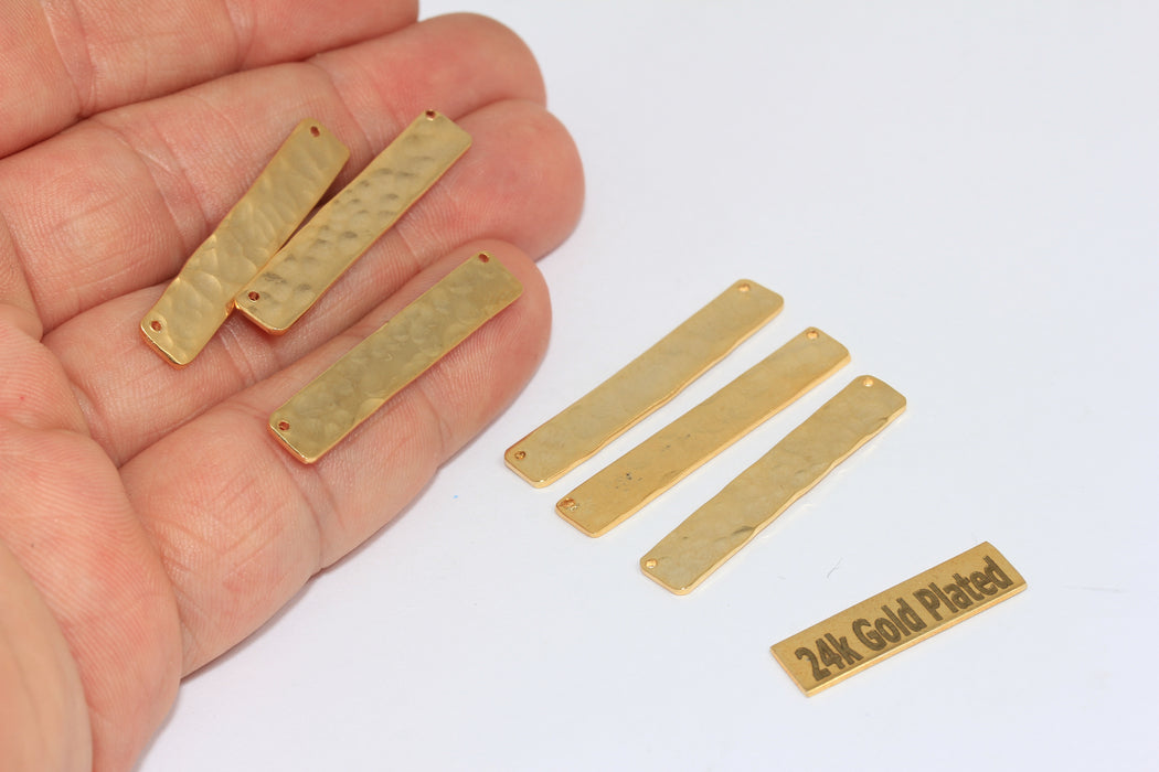 6x35mm 24 Ayar Parlak Altın Çekiçlenmiş Çubuk, Çubuk Kolye, BRT772