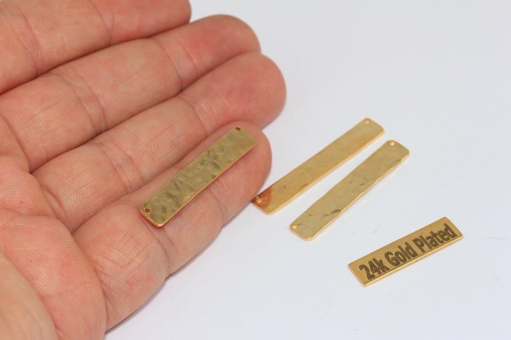 6x35mm 24 Ayar Parlak Altın Çekiçlenmiş Çubuk, Çubuk Kolye, BRT772