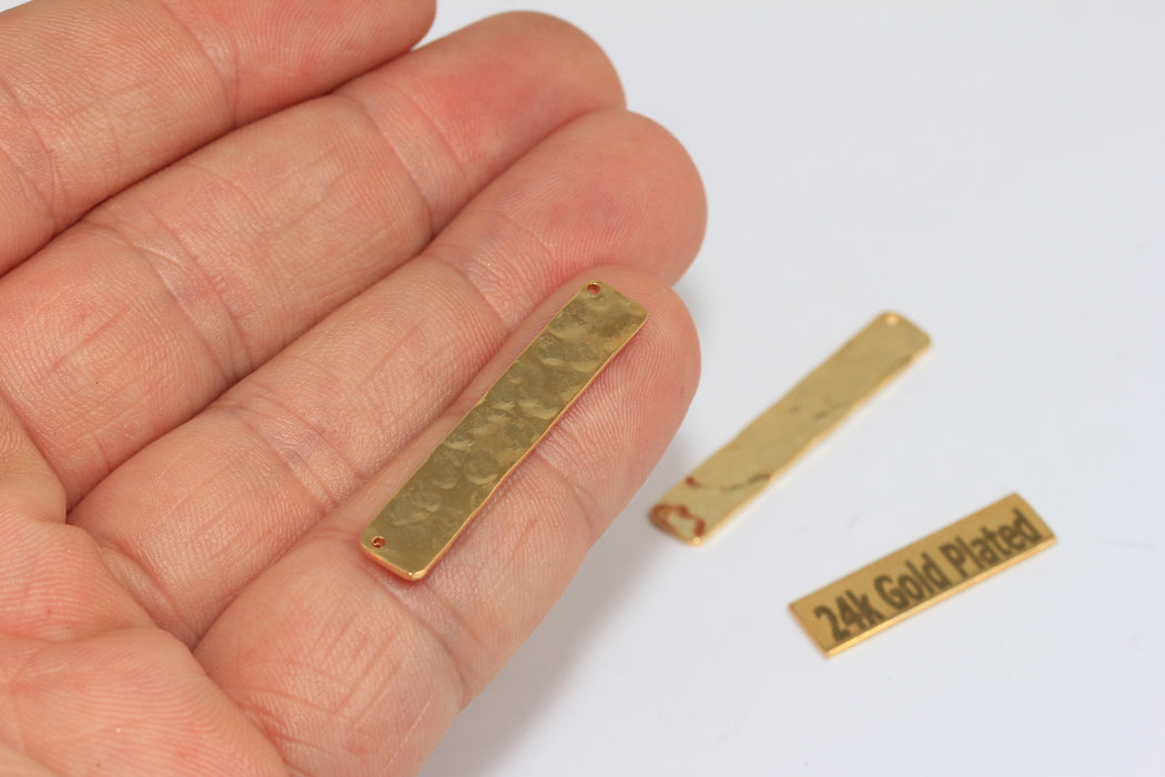 6x35mm 24 Ayar Parlak Altın Çekiçlenmiş Çubuk, Çubuk Kolye, BRT772
