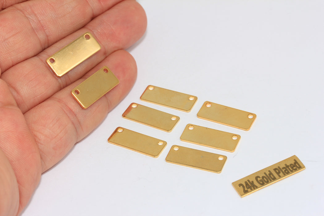 8x20mm 24 Ayar Parlak Altın İsimlik Bar, Bilezik Charm, BRT770