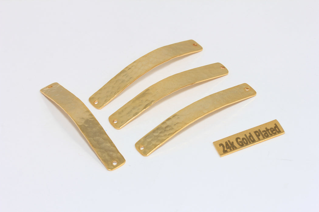 7,3x50mm 24 ayar Parlak Altın Kavisli Çubuk, Bilezik Çekiçlenmiş Çubuk, BRT771
