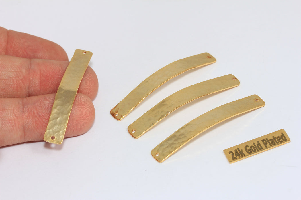 7,3x50mm 24 ayar Parlak Altın Kavisli Çubuk, Bilezik Çekiçlenmiş Çubuk, BRT771