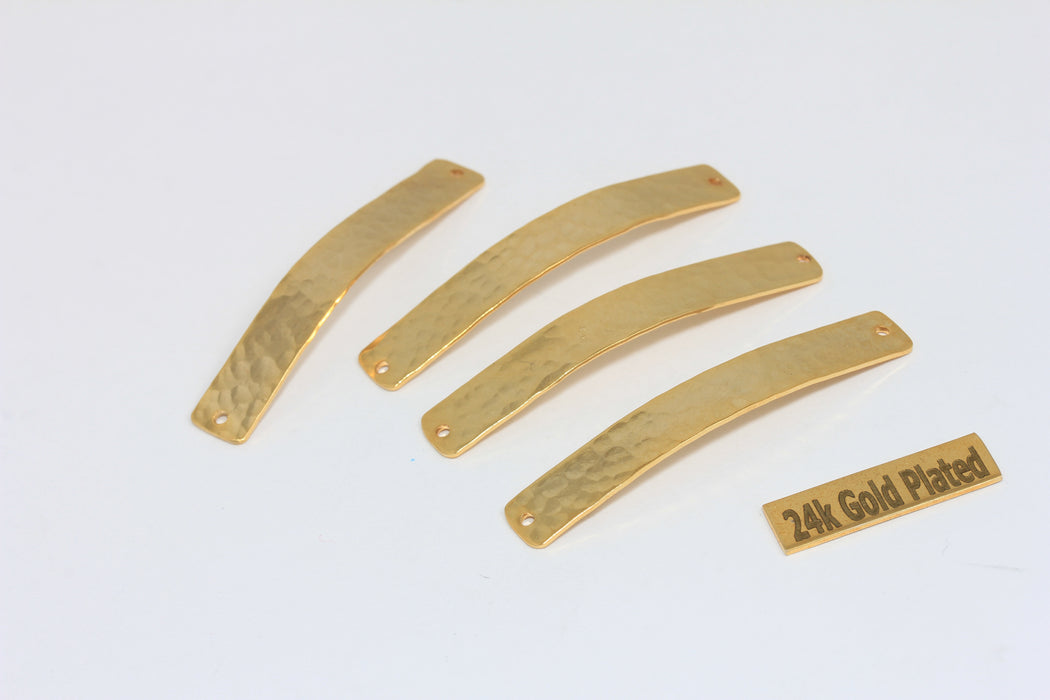 7,3x50mm 24 ayar Parlak Altın Kavisli Çubuk, Bilezik Çekiçlenmiş Çubuk, BRT771