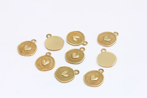 Brass Heart Beads