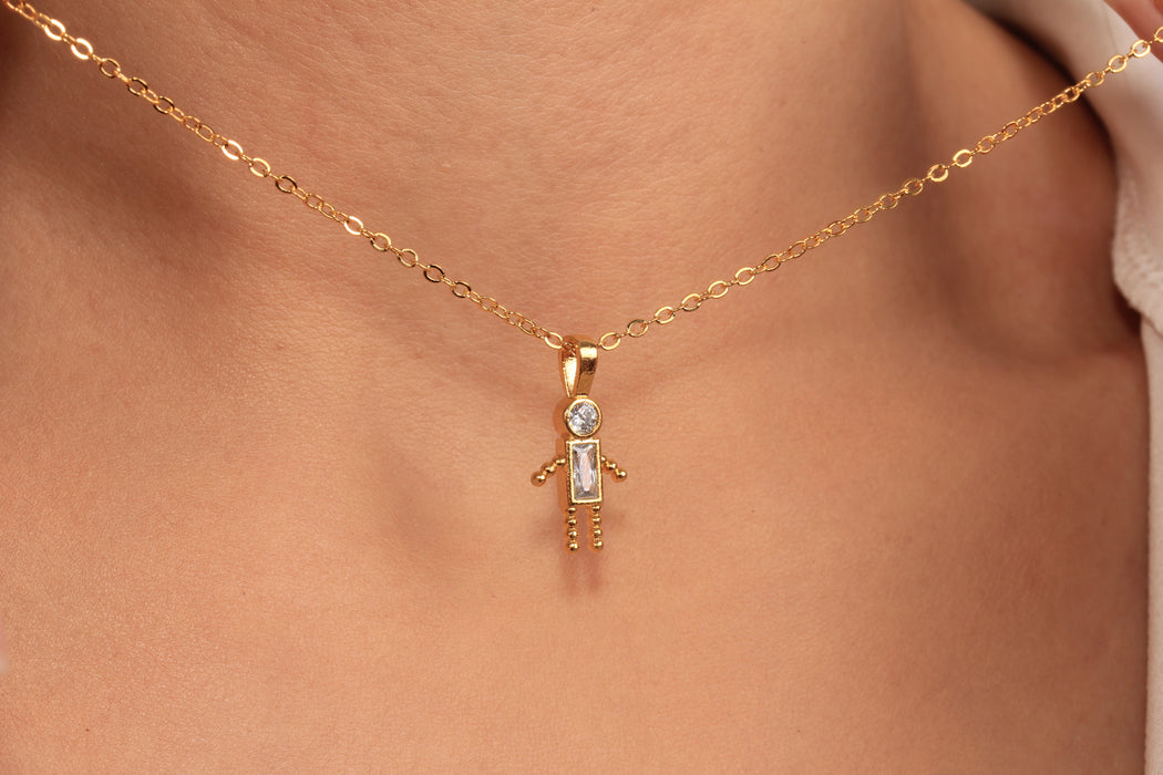 17'' 24 Ayar Parlak Altın Kalp Kolye, Kırmızı Mineli Kalp Kolye,