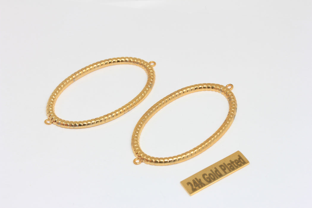 29x50mm 24k Shiny Gold Plated Frame Pendant,BRT732