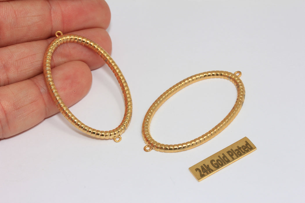 29x50mm 24k Shiny Gold Plated Frame Pendant,BRT732