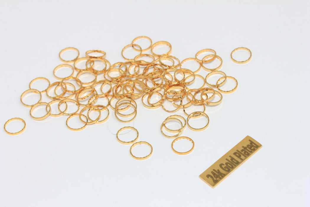 8 mm 24 Ayar Parlak Altın Kapalı Yüzük, Bağlantı Parçaları, Daire, BRT730