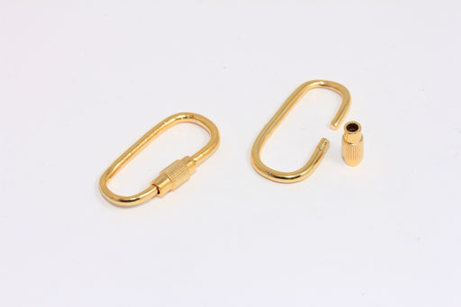 Shiny Gold Oval Screw Clasp
