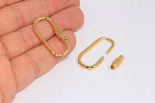 Shiny Gold Oval Screw Clasp