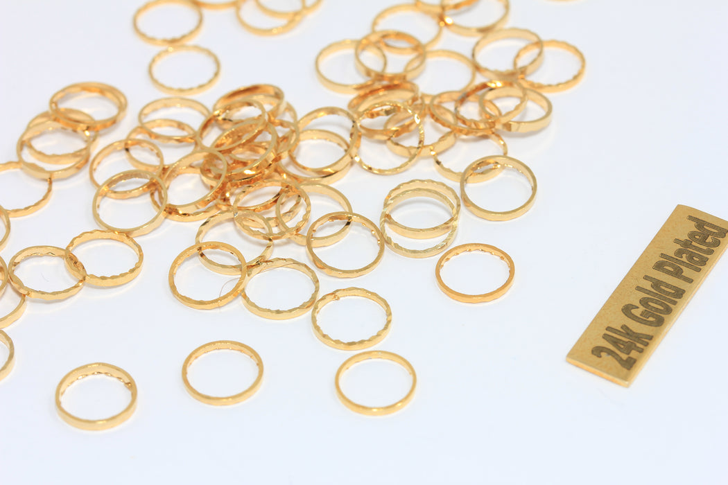 8 mm 24 Ayar Parlak Altın Kapalı Yüzük, Bağlantı Parçaları, Daire, BRT730