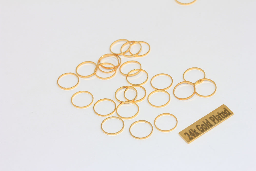 10mm 24k Shiny Gold Closed Ring, ,Simple Circles, Gold  BRT723
