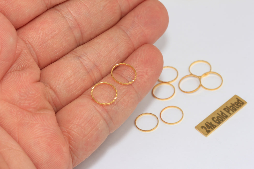 10mm 24k Shiny Gold Closed Ring, ,Simple Circles, Gold  BRT723