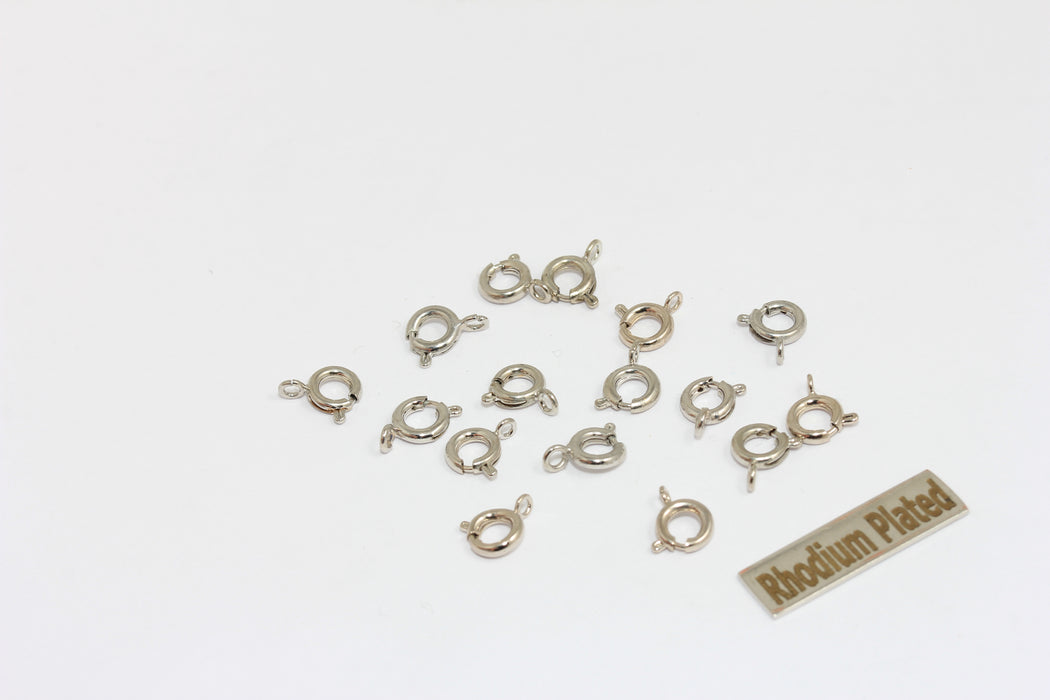 6 mm Rodyum Kaplama Yaylı Toka, Yuvarlak Toka, Halkalar, BRT717