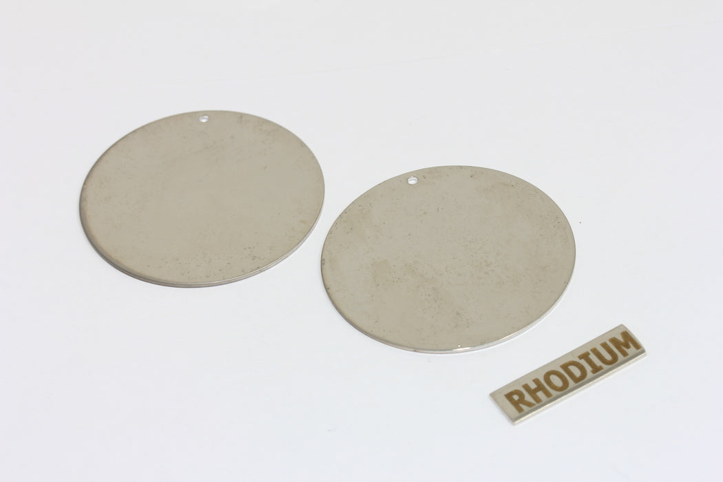40mm Rhodium Plated Disc, Stamping Blank, Personalized BRT793
