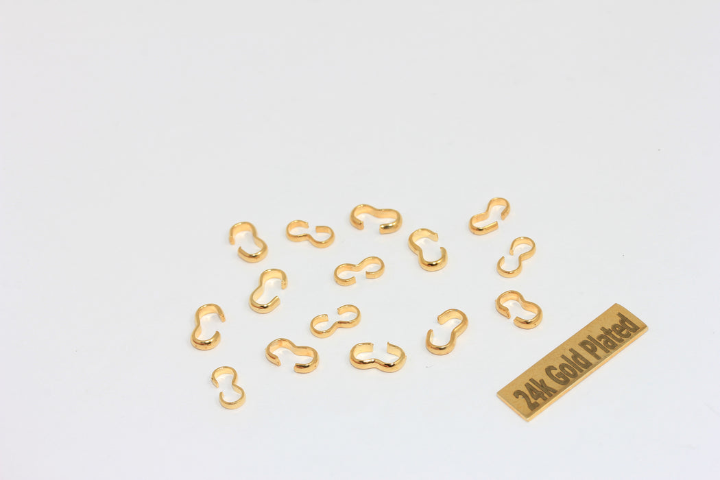 4x8mm 24 Ayar Parlak Altın Bağlantı Parçası, Bağlantı Boncukları, BRT778