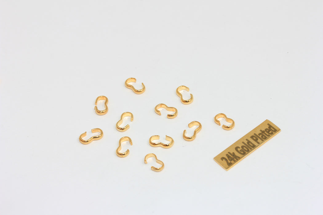 4x8mm 24 Ayar Parlak Altın Bağlantı Parçası, Bağlantı Boncukları, BRT778