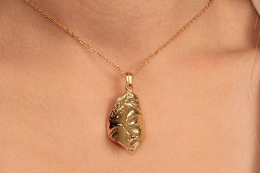 Gold Necklace With Mask Pendant