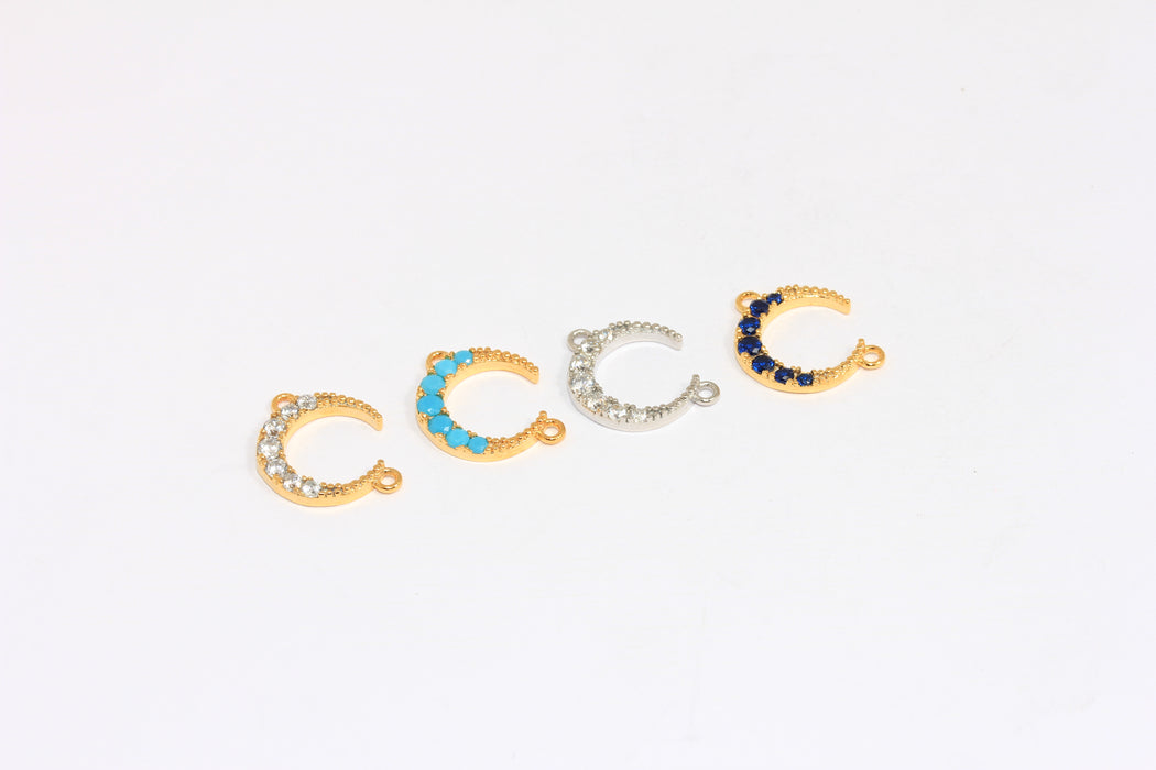 Shiny Gold Moon Charms