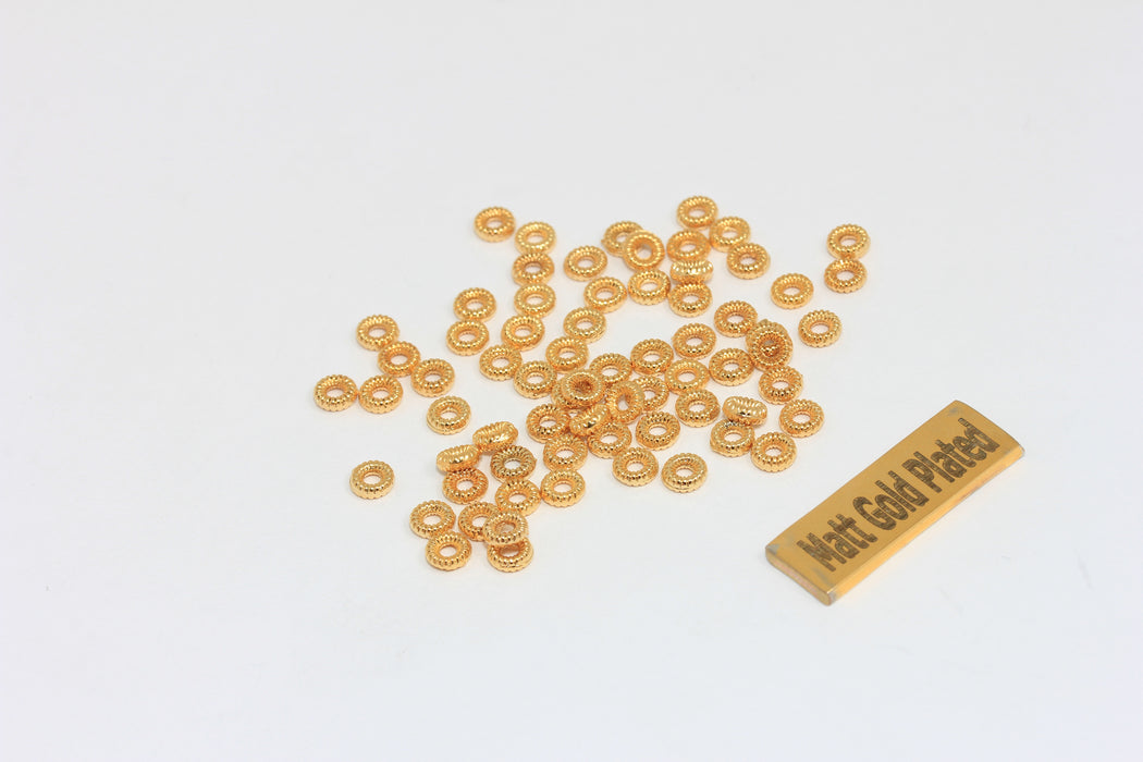 4,5mm 24k Shiny Gold Plated Rondelle Beads, Spacer Beads BRT684