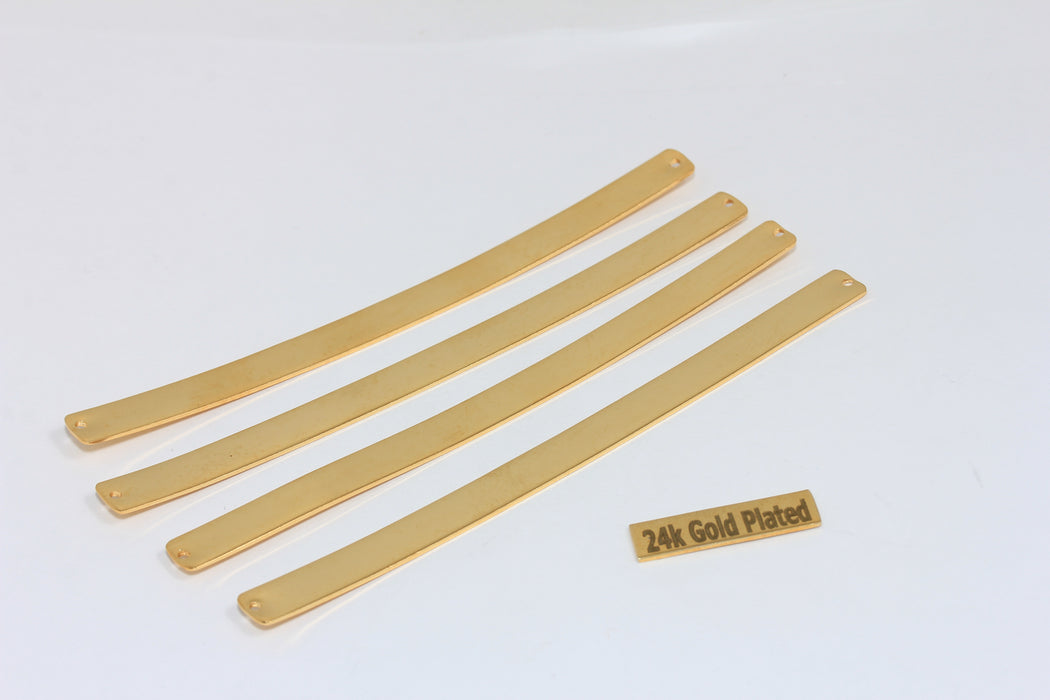7x100mm 24k Shiny Gold Flat Bangle, Stamping Bracelet, Nameplate Bar, BRT652