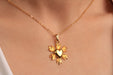 Gold Necklace With Heart Medallion
