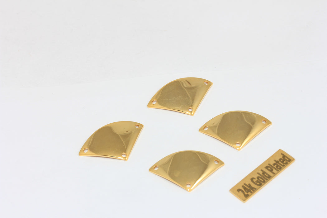15x25mm 24k Shiny Gold Triangle Charms, Connector Charms,  BRT762