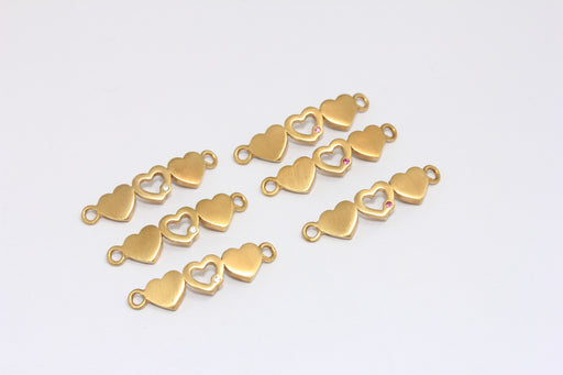 Brass Heart Charms
