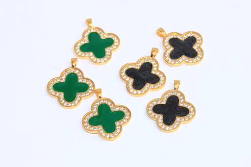 Shiny Gold CZ Flower Beads