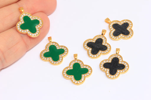Shiny Gold CZ Flower Beads