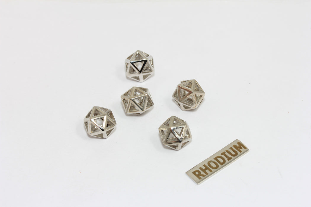 12mm Rhodium Open Pyramid Beads, 3d Beads, Cube Beads,  BRT644