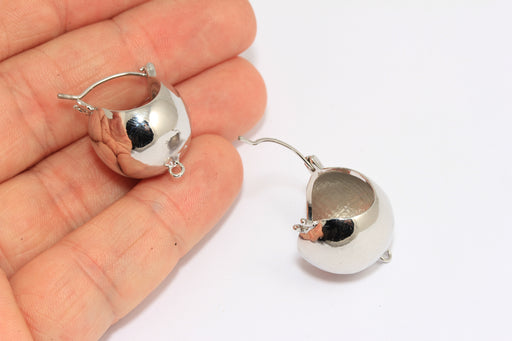 Ball Earrings, Ball Hoops With Loop