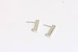 Cube Stud Earrings With Loop