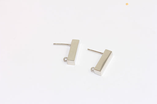 Cube Stud Earrings With Loop
