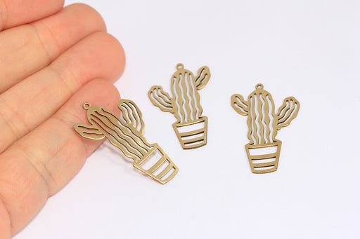 Brass Cactus Pendant