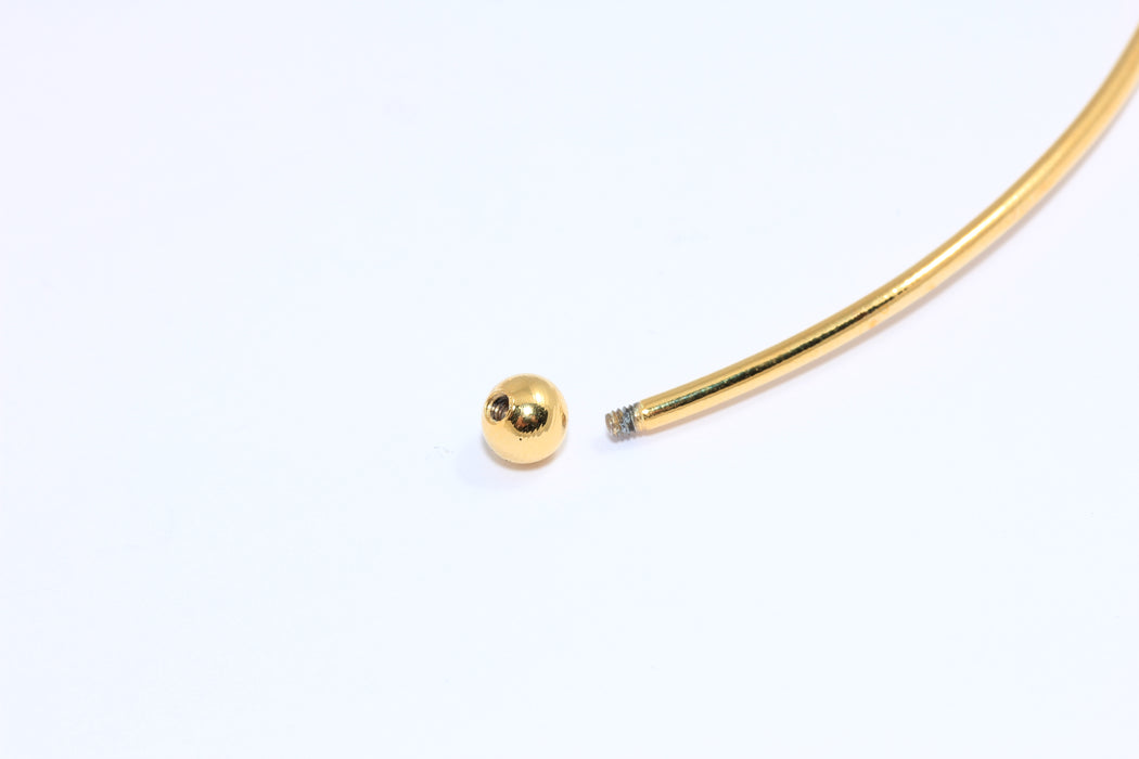 2mm 24k Shiny Gold Tiny Choker, Wire Choker Necklace,  Dainty Elegant Necklace, BXB342-5