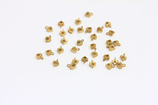 Brass Heart Charms