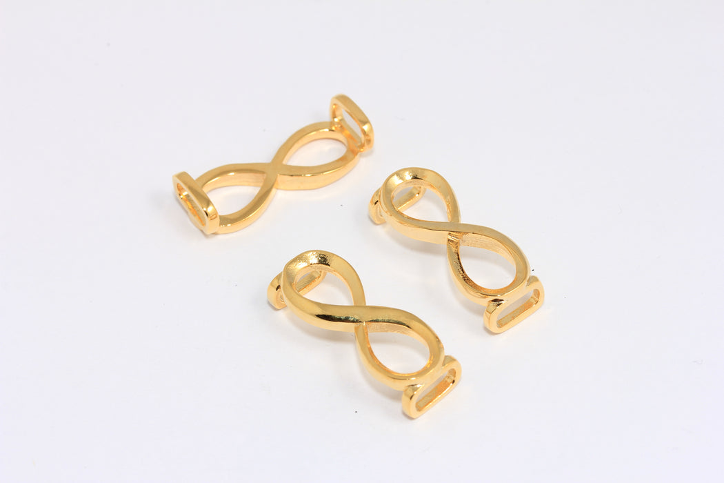 11x30mm 24k Shiny Gold Infinity Lace Lock For Sneakers, Infinity Shoelaces Charms, XP219